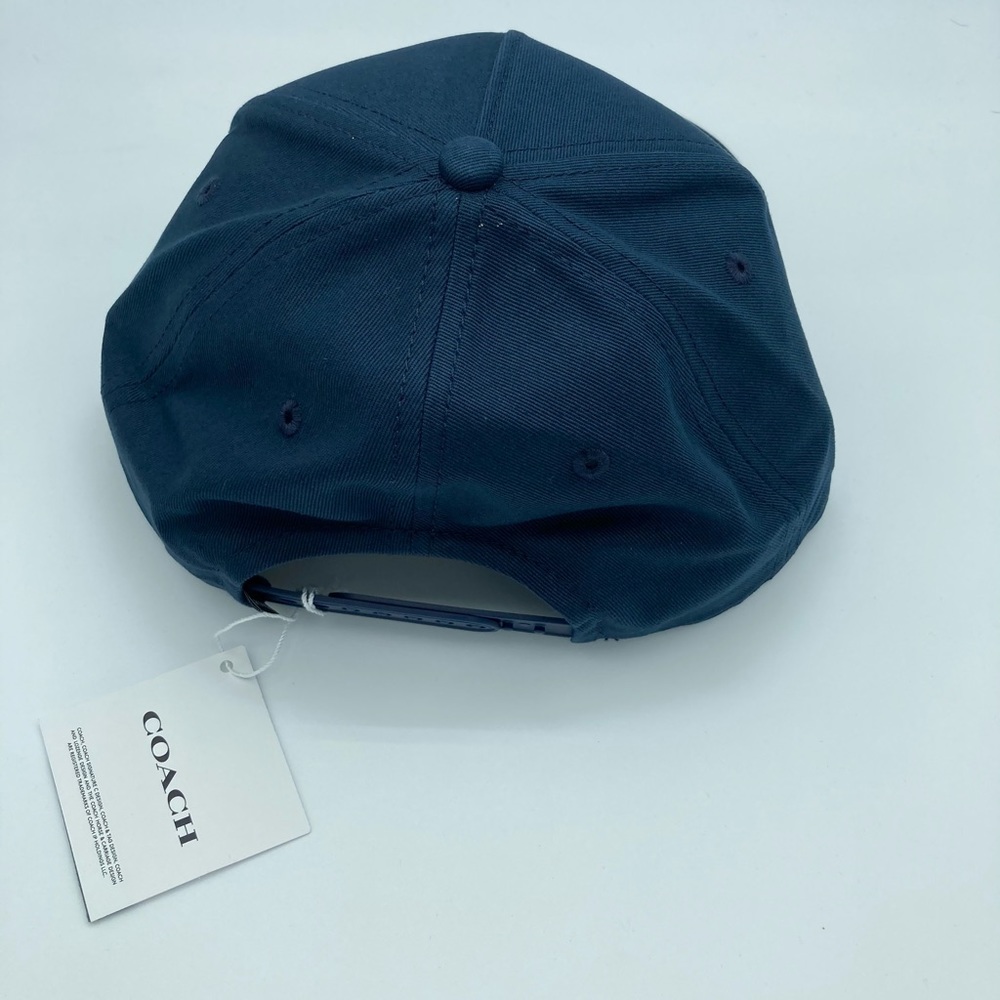 NWT COACH CHAMBRAY NAVY BLUE FLAT BRIM HAT - Picture 5 of 12
